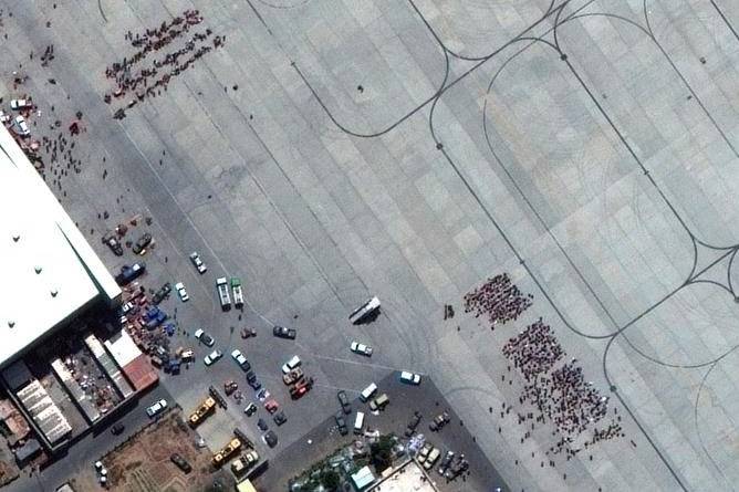 In this satellite photo released by Maxar Technologies, Kabul’s international airport is seen amid evacuations on Monday, Aug. 23, 2021. THE CANADIAN PRESS/AP-Satellite image ©2021 Maxar Technologies