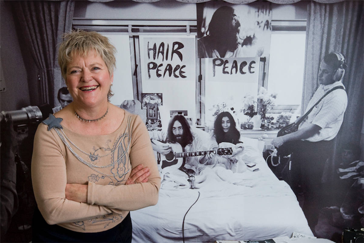 Joan Athey of Victoria is taking late photographer Gerry Dieter’s 1969 images of the John Lennon and Yoko Ono bed-in for peace to Japan this week to launch an exhibit entitled Give Peace a Chance. Arnold Lim/Black Press
