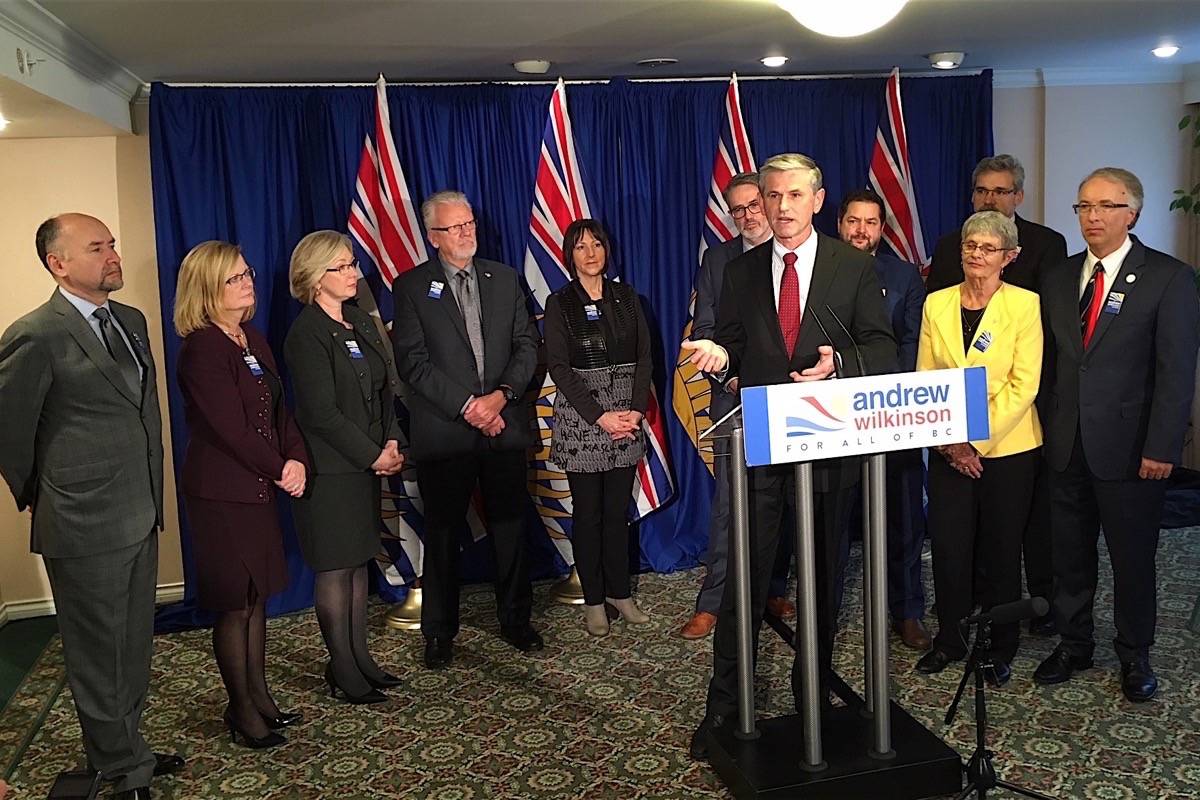 Vancouver-Quilchena MLA Andrew Wilkinson announces new MLA supporters in Victoria, Nov. 30, 2017. (Tom Fletcher/Black Press)