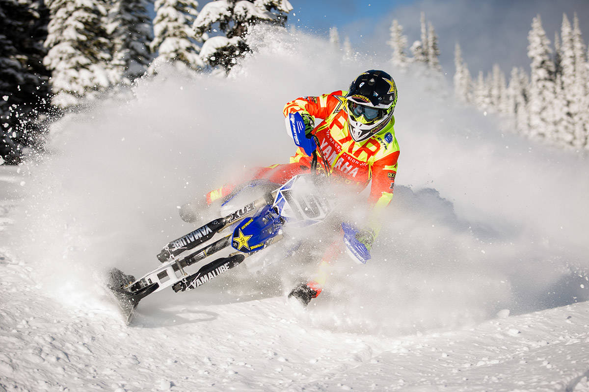 Brock Hoyer of Williams Lake trains at Yank’s Peak in the Cariboo in preparation to defend his gold-medal win from last year at the 2018 Winter X Games in Aspen, CO. (Cary Olson photography)