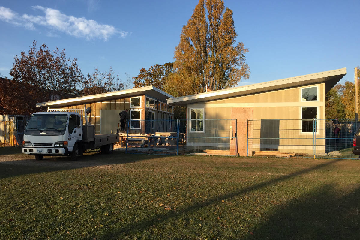 Modular classrooms at Victoria’s École Willows School that were locally designed and built. Keri Coles/Oak Bay News