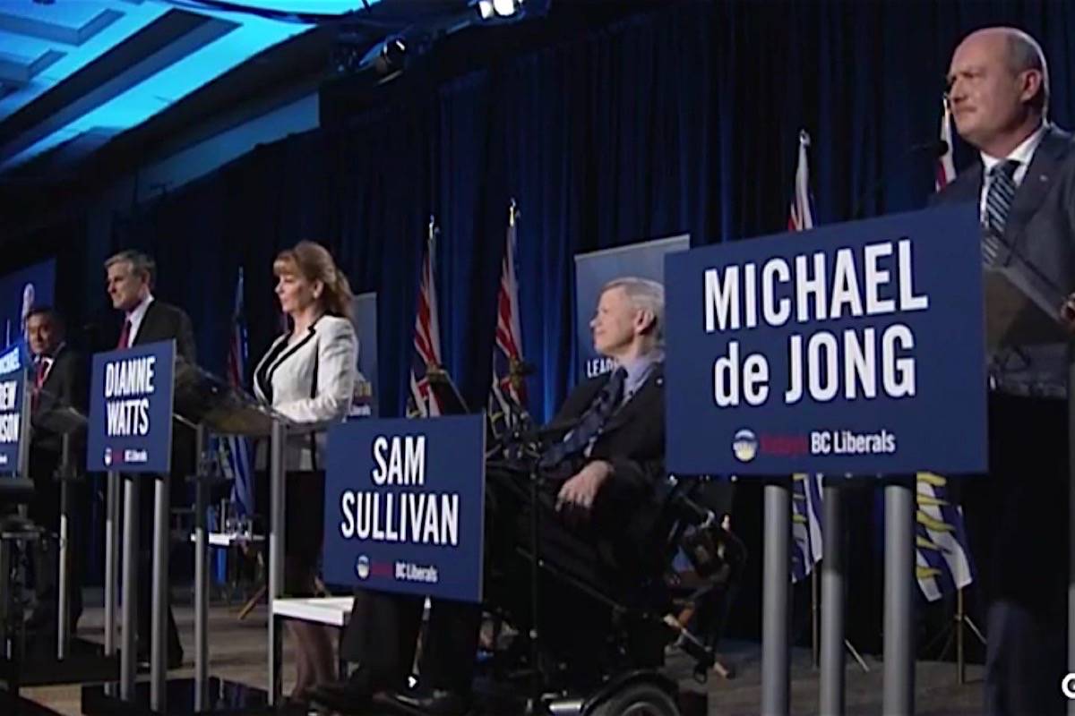 BC Liberal leadership candidates square off in their final debate, Jan. 23, 2018. (Facebook)