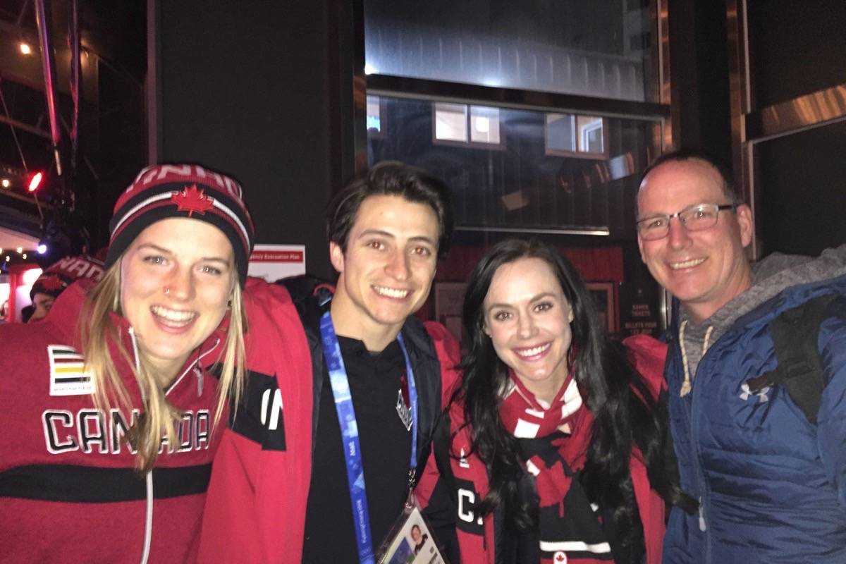 Cassie Sharpe with gold medal skaters Scott Moir and Tessa Virtue. (Contributed)