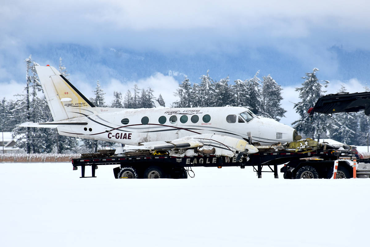 An Island Express Air plane slid off a runway at Abbotsford International Airport last Friday during a snowstorm.