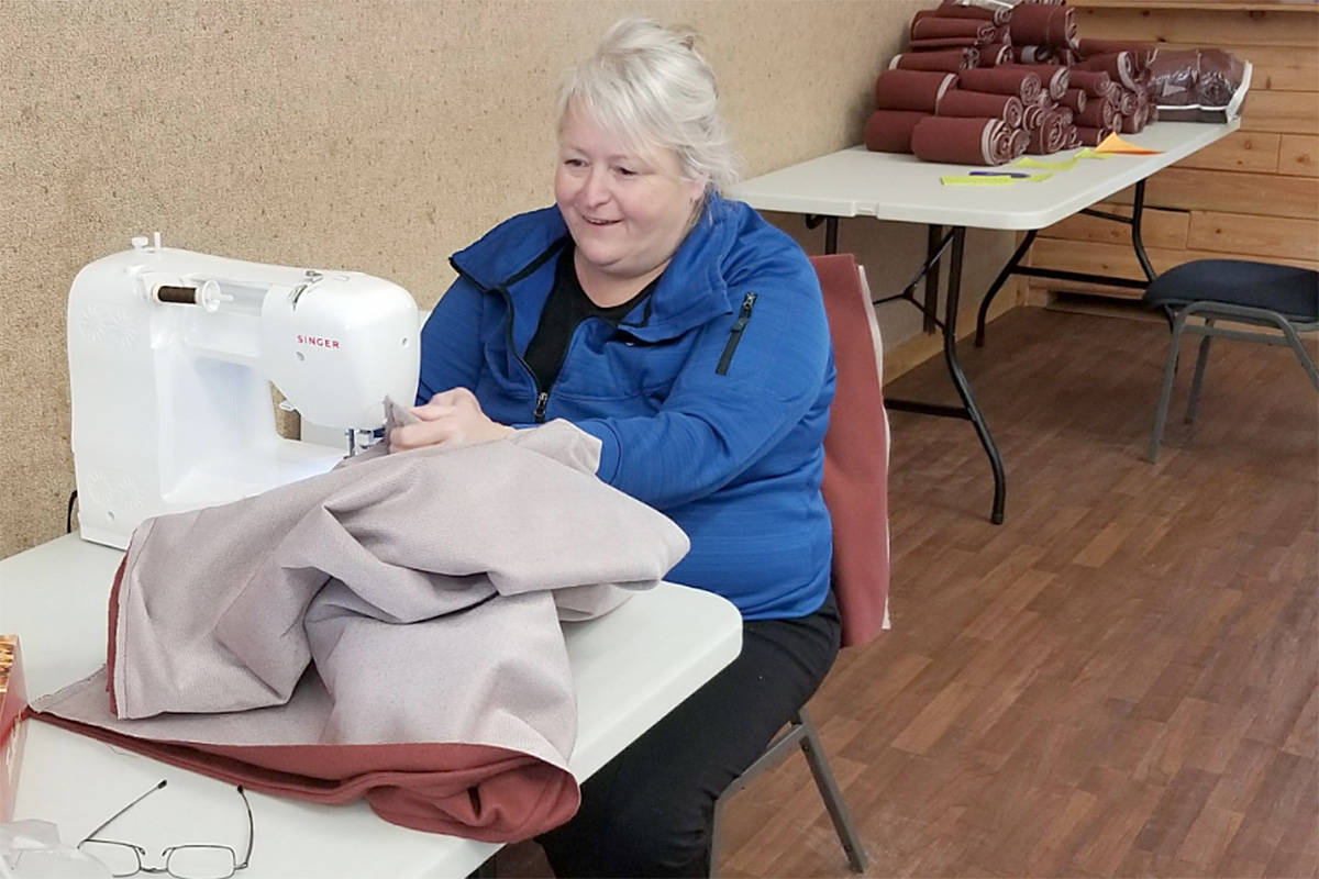 Charlene Freeman was one of the volunteers who turned out to help make dog beds.