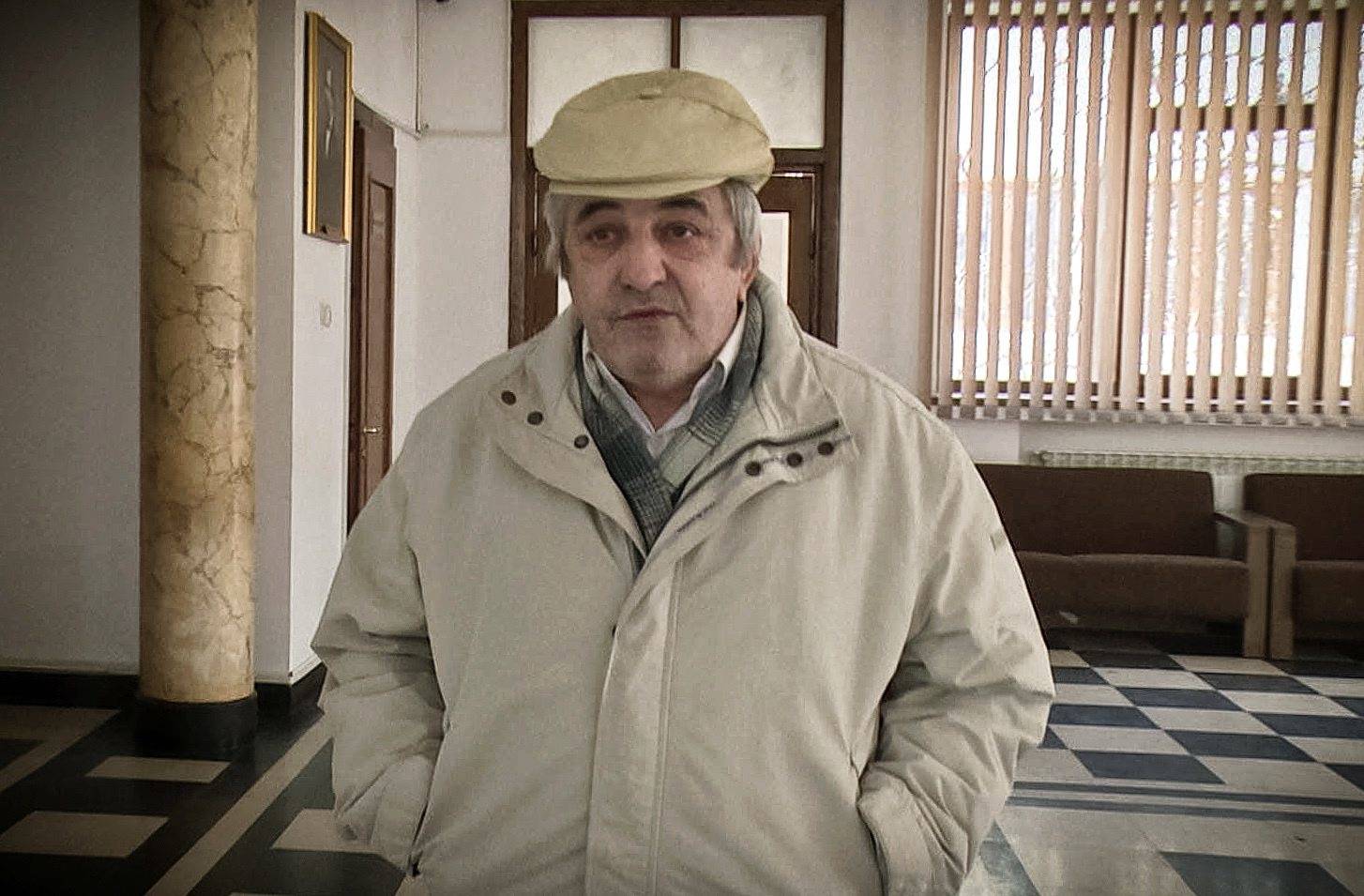 In this Wednesday, March 14, 2018 photograph Constantin Reliu speaks to media, outside a courtroom, in Vaslui, northern Romania. (Simona Voicu/Adevarul via AP)