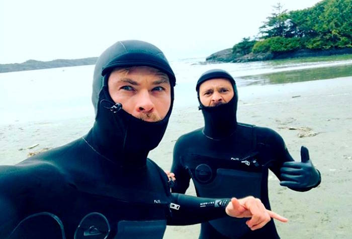 Australian actor Chris Hemsworth spent time in Tofino last weekend and caught some waves. (Instagram/Chris Hemsworth)
