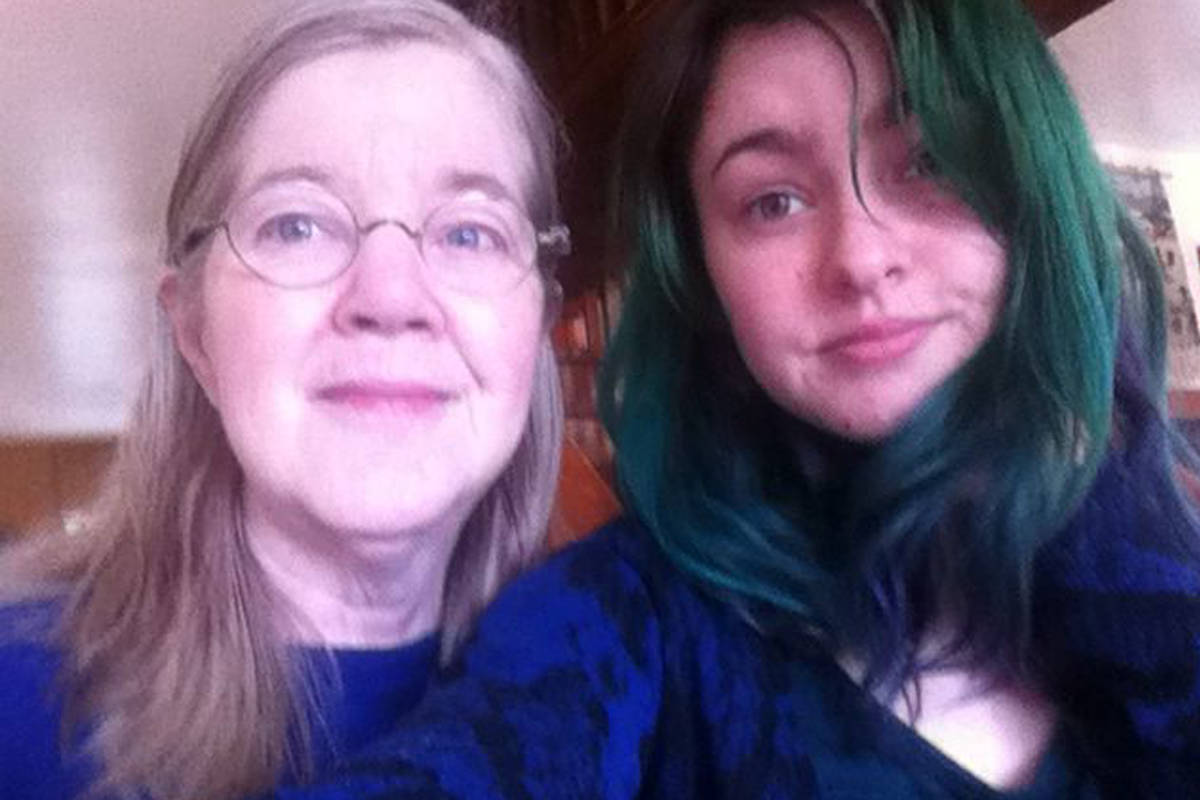 Shayla Aumack (right) and her grandmother, Leah Hernandez, at their home in Slocan City. Photo submitted