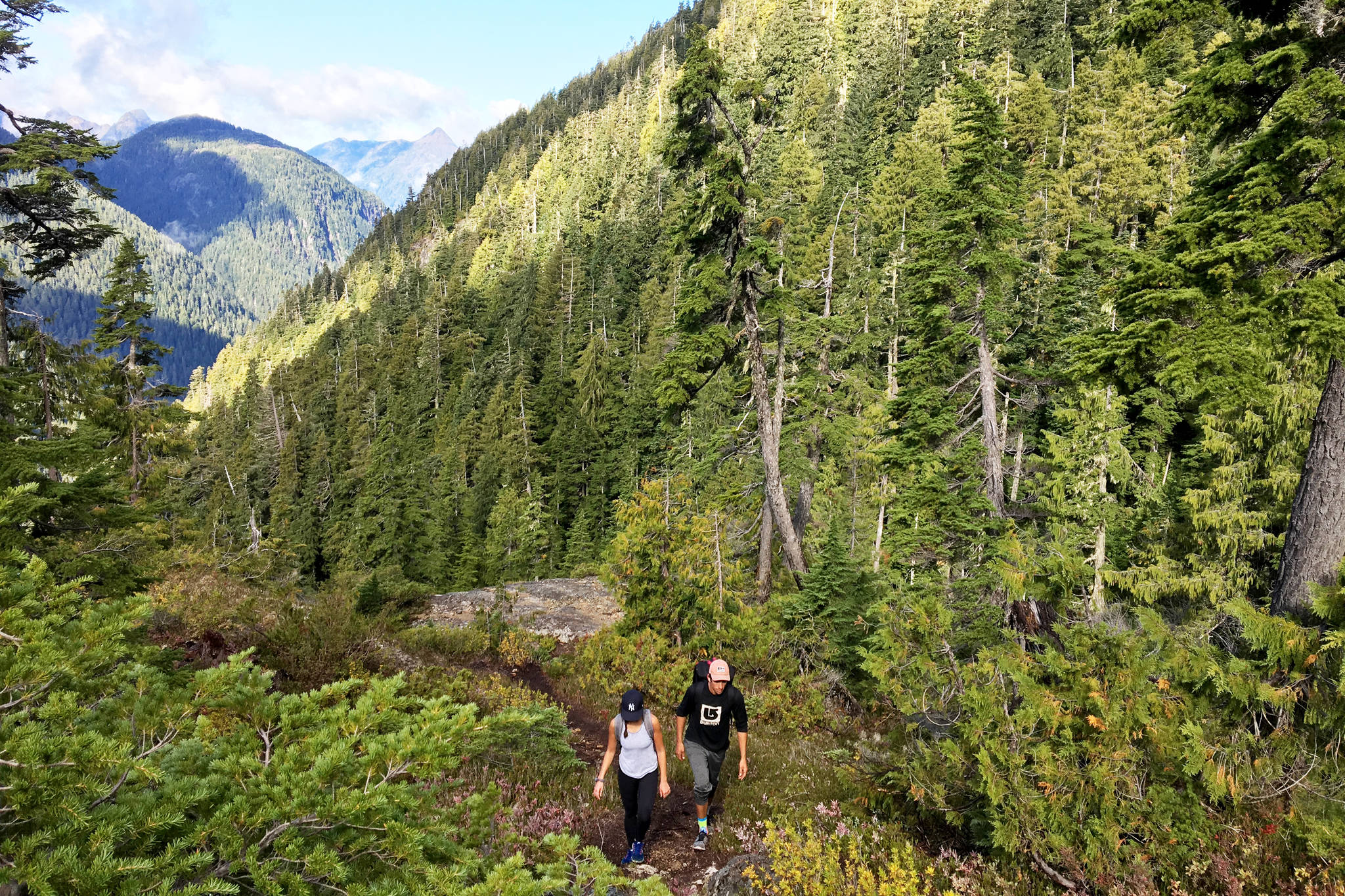 Karly Blats/ Vancouver Island Free Daily                                 Hikers climb a Vancouver Island trail to 50-40 Peak on Oct. 1.