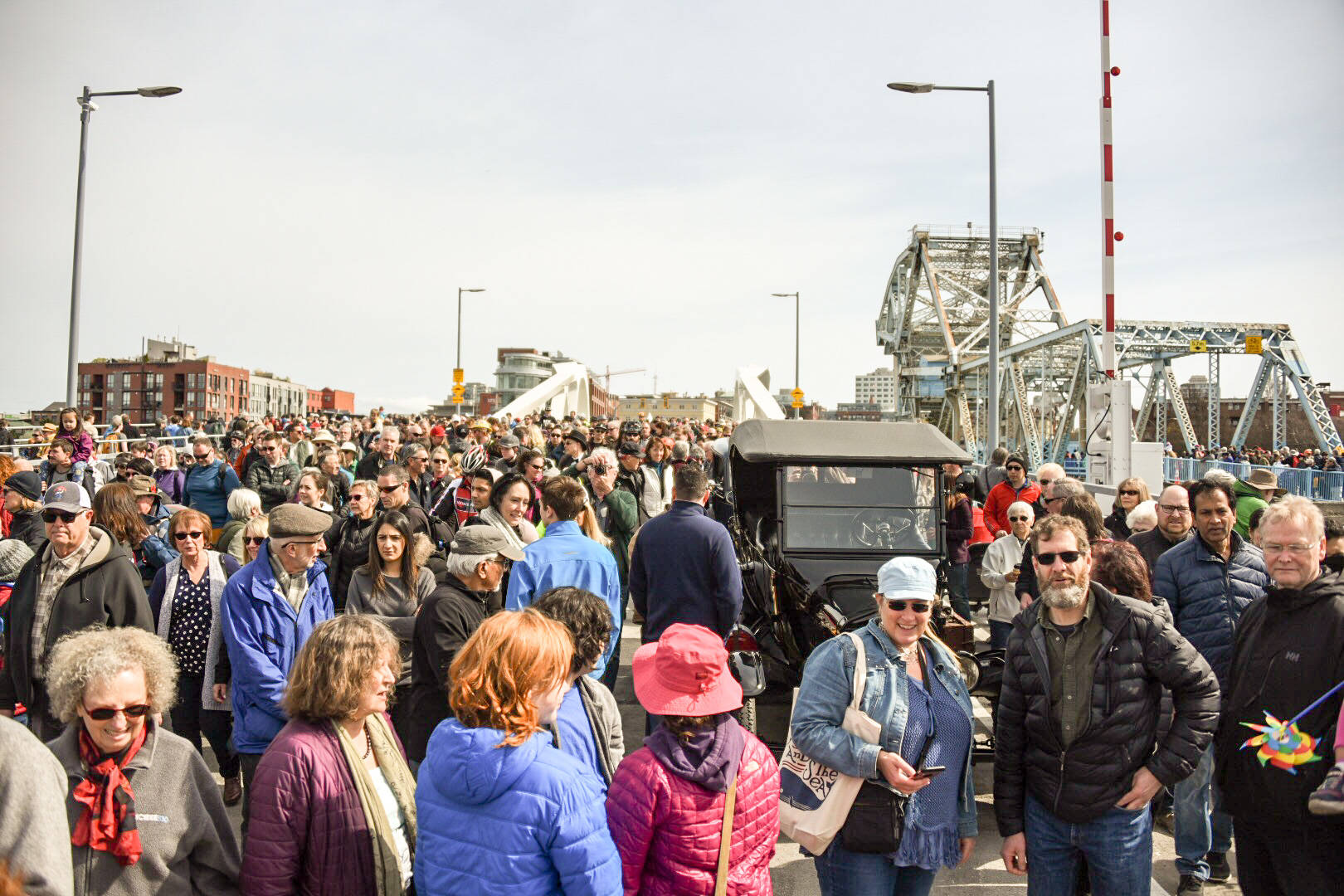 Over 500 people attended the opening of Johnson Street Bridge, the City of Victoria’s biggest infrastructure project to date. Spencer Pickles/VICTORIA NEWS