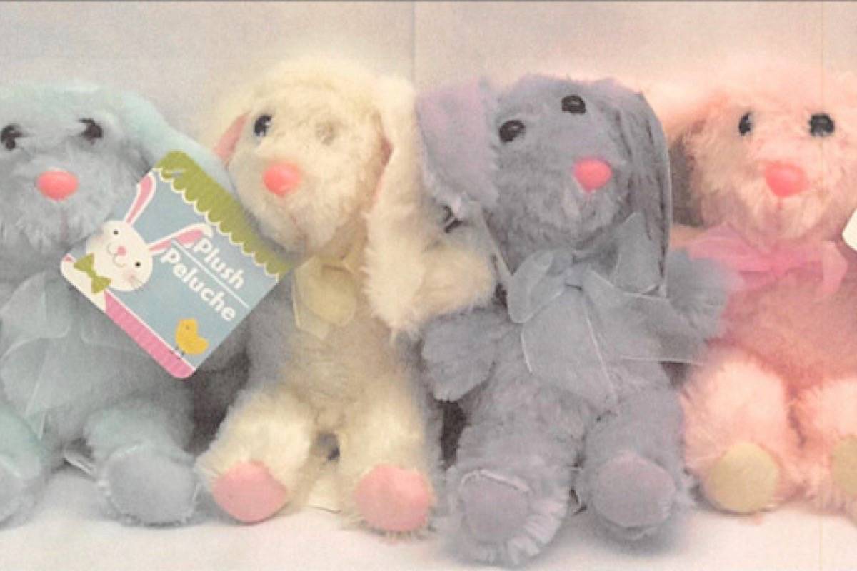 Plush bunnies sold in Dollar Tree Canada stores are being recalled.
