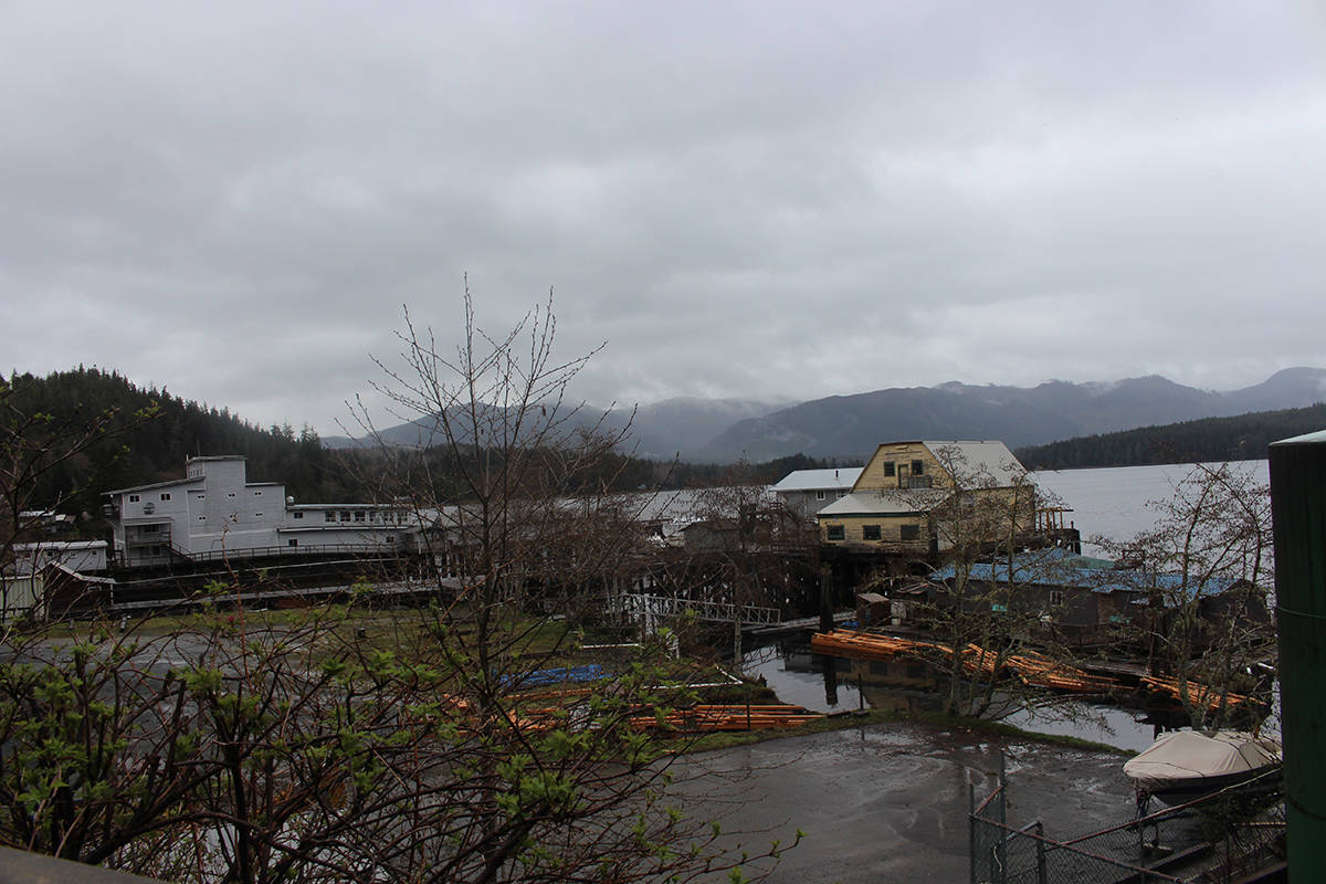 HANNA PETERSEN PHOTO                                The view of Winter Harbour from the Outpost deck on a rainy spring day in April.