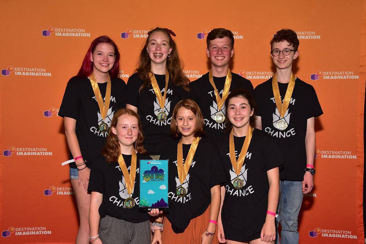 Team Chance members beam after winning the improv challenge area. Photo submitted.
