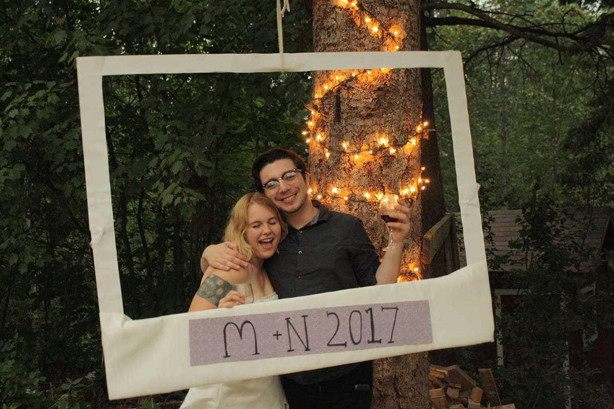 Gavin Lanes poses for a photo with Natasha Lepine at her anniversary party in 2017. Natasha Lepine photo