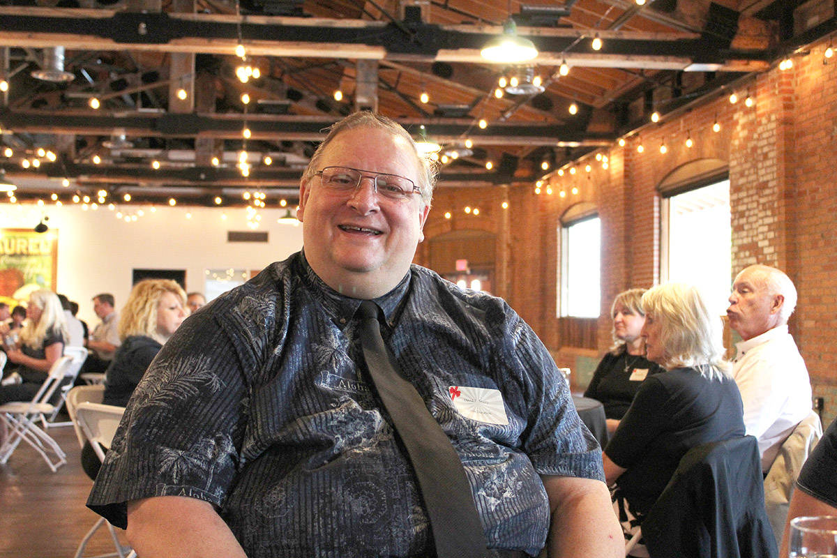 David Stacey, from Coldstream, was honoured in Kelowna at the Laurel Packinghouse Thursday night for his blood donations. - Credit: Matthew Abrey
