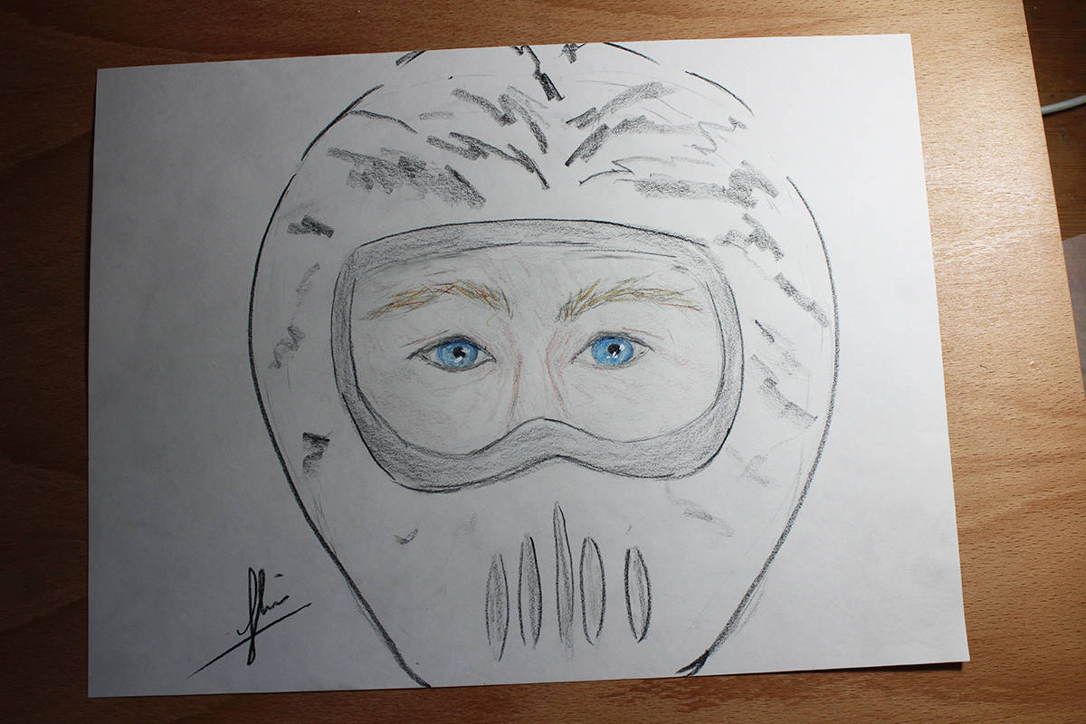 The victim’s rendition of the attacker. Photo by Scott Strasser.