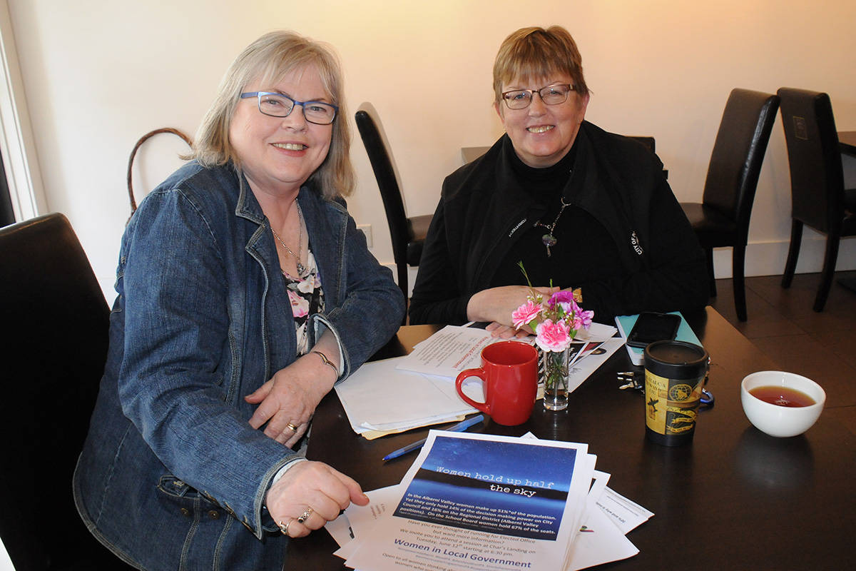 Patty Edwards, left, and Theresa Kingston are launching a campaign to draw more women into local government. SUSAN QUINN PHOTO