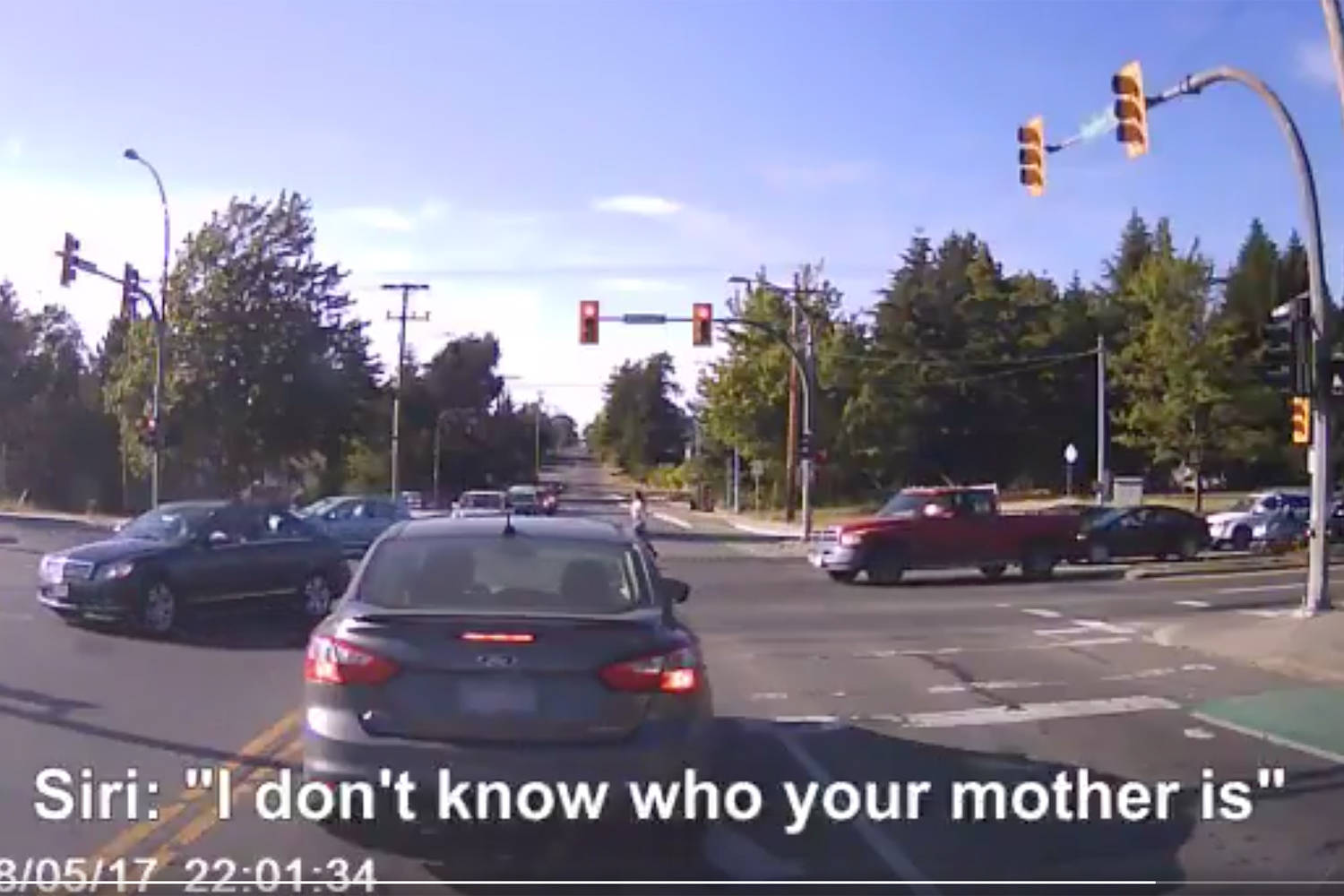 The male witness of a recent accident in Saanich had some difficulties calling 9-1-1. Saanich Police/Twitter