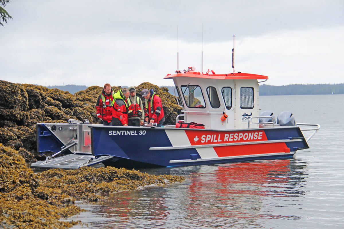 Western Canada Marine Response Corp. launched the first of 40 vessels for the Trans Mountain expansion project on June 12 in Prince Rupert. (WCMRC photo)
