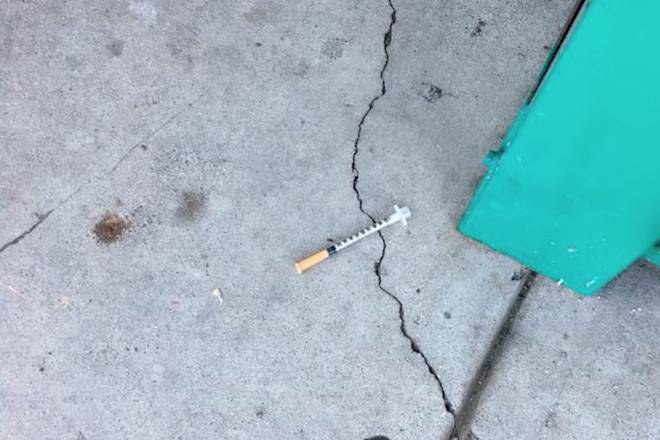 B.C. man surprised after used needle falls from sky