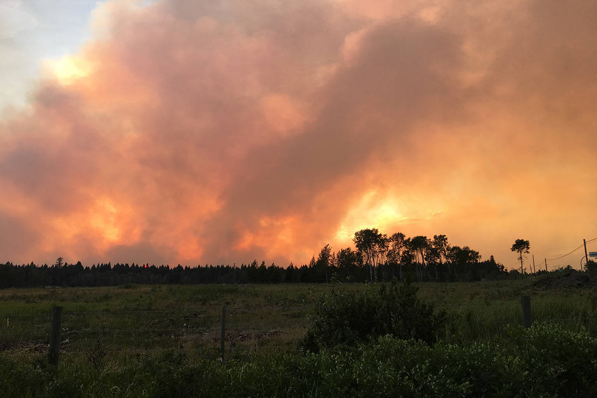 Shawn Taylor A view of the Gustafsen fire on July 7 from outside 100 Mile House.