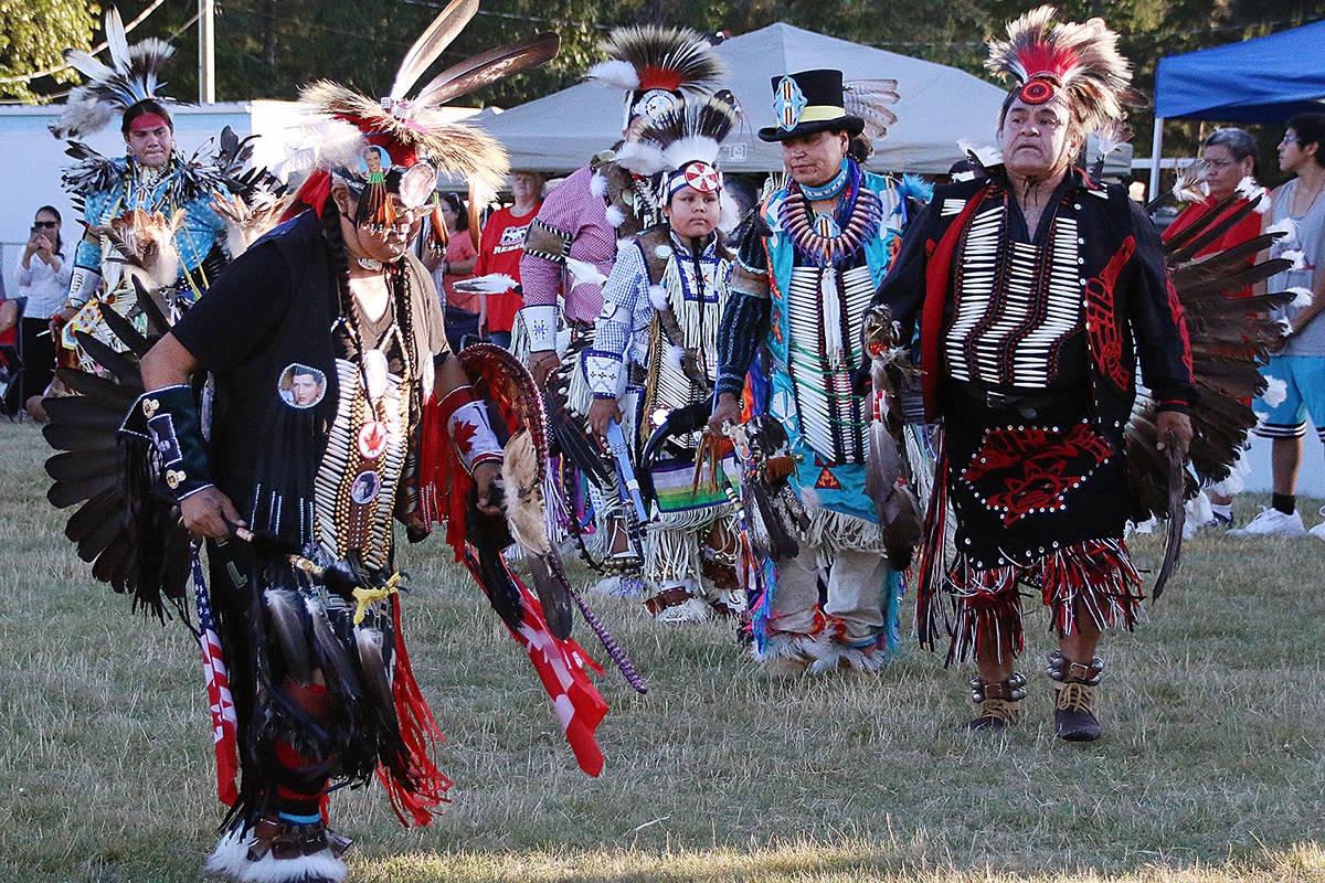 Some superb regalia is on display during the dancing at the Quw’utsun Intertribal Pow Wow in Duncan. (Lexi Bainas/Citizen file)