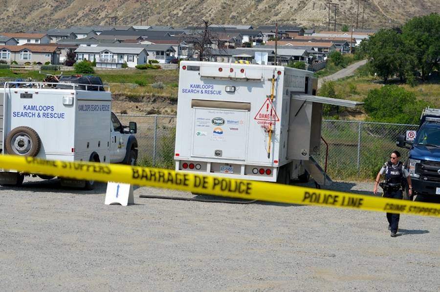 Kamloops search and rescue and RCMP on scene at the Valleyview boat launch on Monday, July 30. Photograph By MICHAEL POTESTIO/KTW