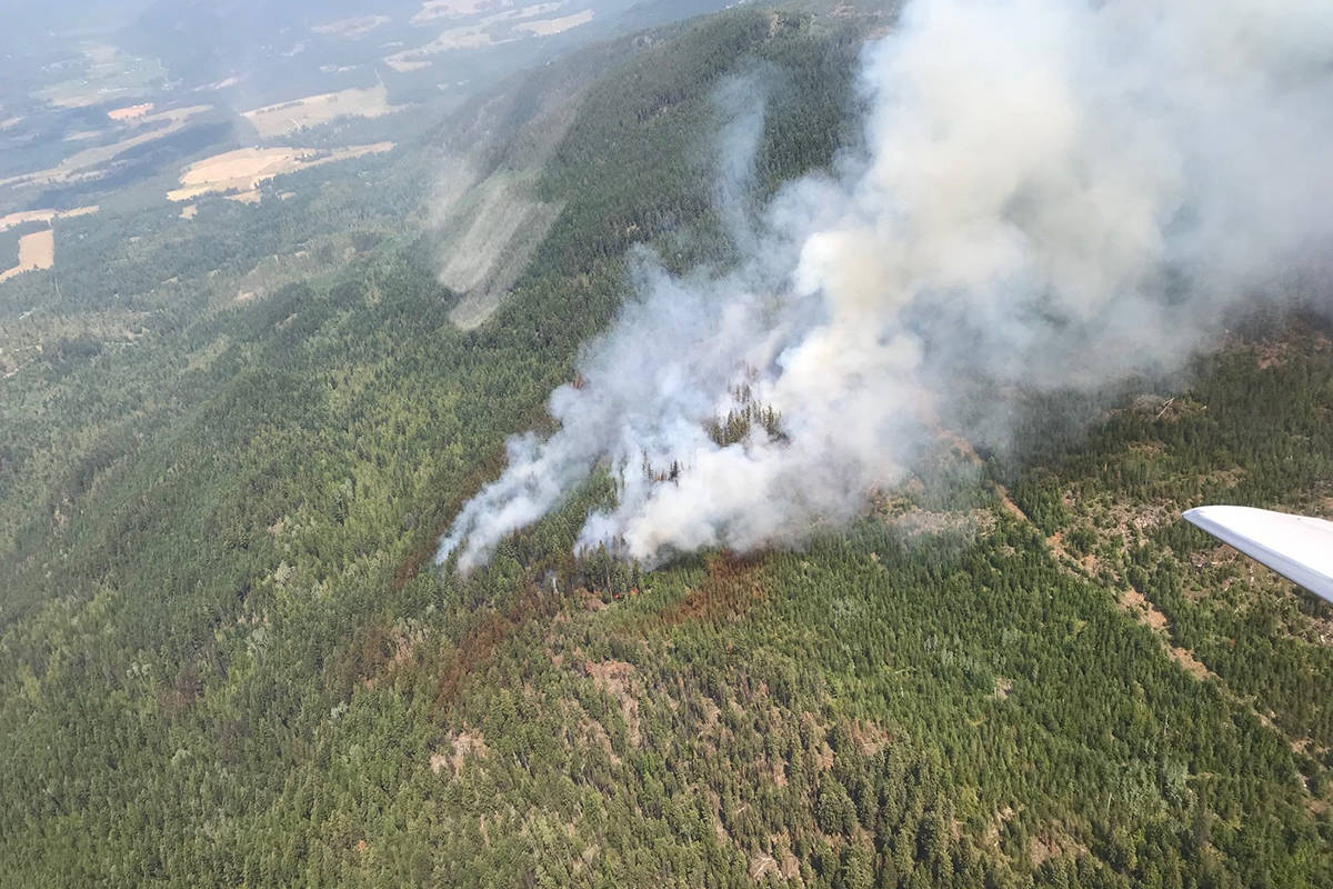 The Monte Lake wildfire approximately 45 kilometres southeast of Kamloops. Facebook/BC Wildfire Service photo