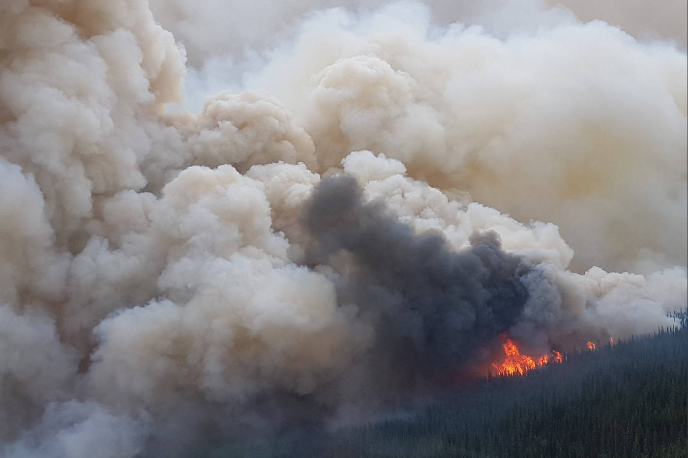 Telegraph Creek wildfires merge into one