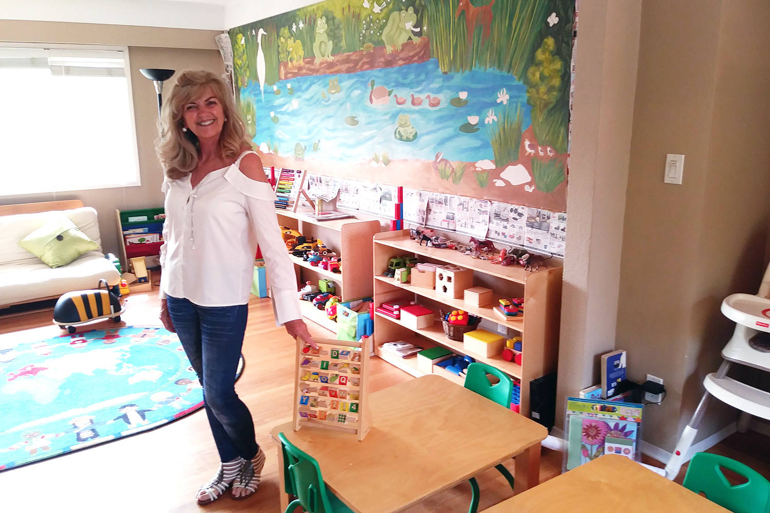 Brenda Irvine of Simply Fun Child Care stands inside her Onyx Place facility that she has been unable to open due to a lack of early childhood educators.                                 Dan Ebenal/News Staff