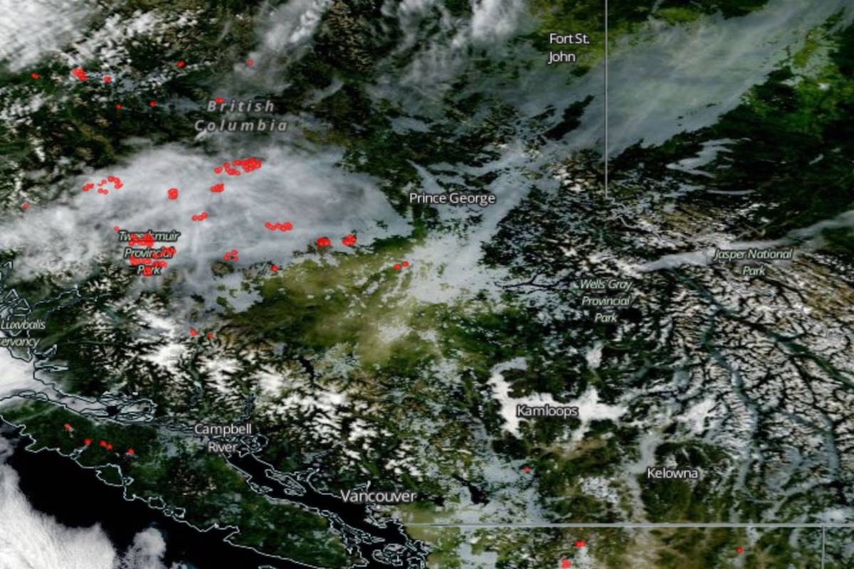 A look at B.C. wildfire smoke from space