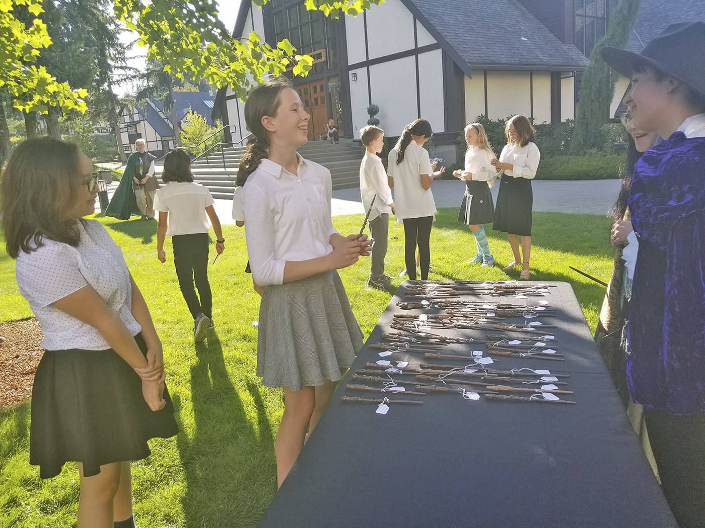 Students at the Alectoria School of Magic pick out their wands during the three-day camp at Shawnigan Lake School last week.                                (Contributed photo)