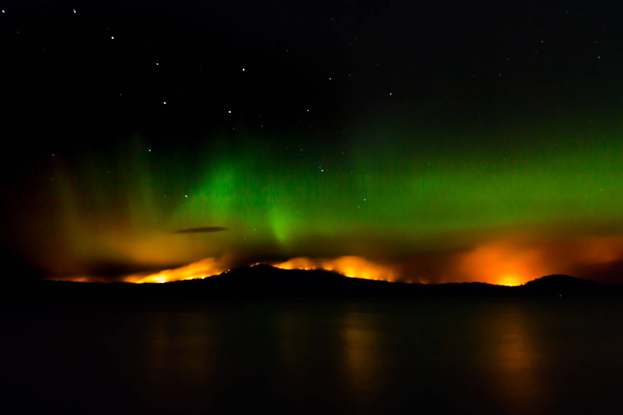 Photo taken Friday night from the Village of Fraser Lake. (David Luggi/Facebook)