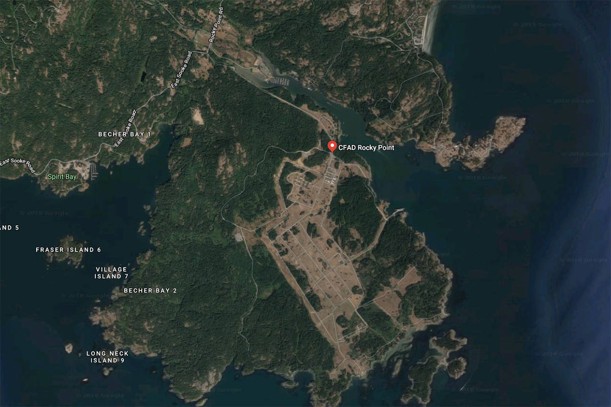 A Department of National Defence contractor discovered materials linked to a 1992 Colwood murder at the Rocky Point site in Metchosin. (Google Maps)