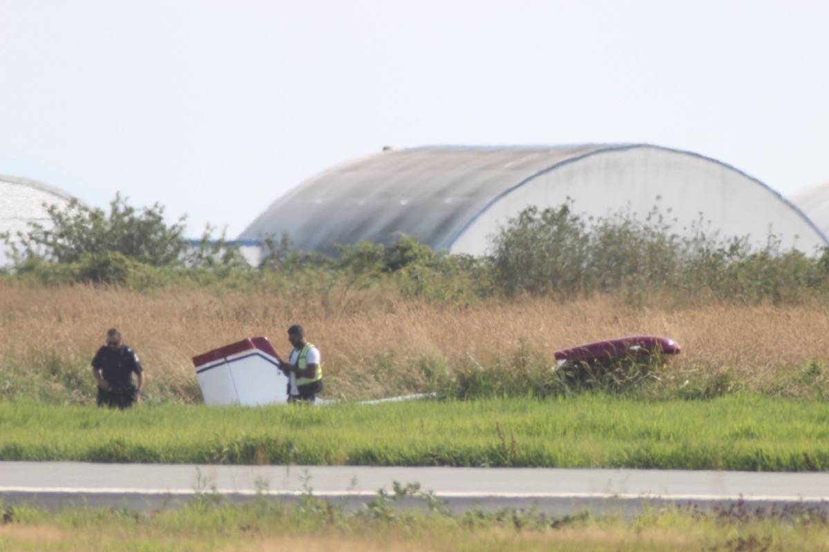A small plane has crashed at Boundary Bay Airport on Friday, Aug. 24, 2018. (Shane MacKichan photo)