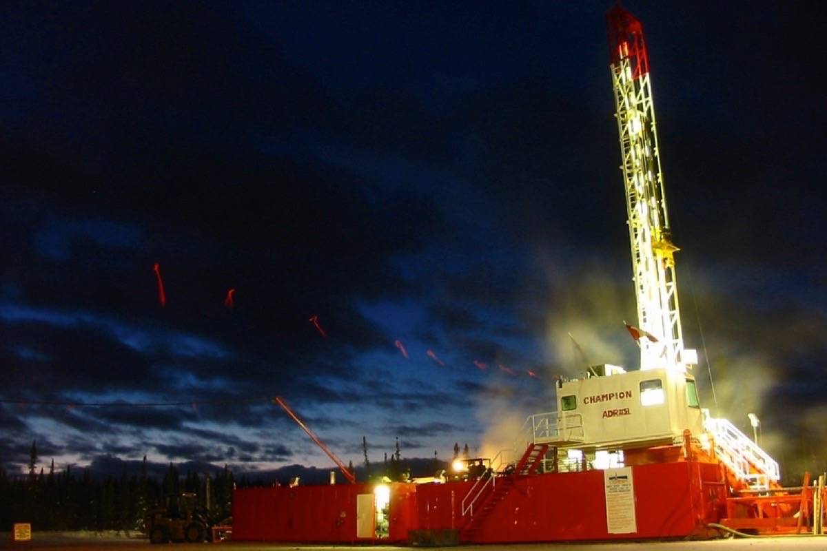 Oil rig in northern B.C. (Wikimedia Commons)