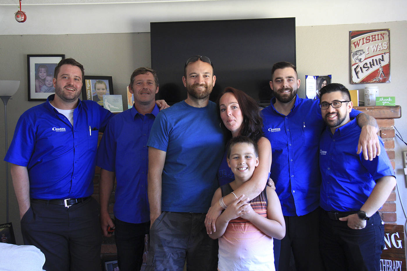 Langford’s Josh and Melissa Rankin (centre) have been selected as the recipient of this year’s Centra Cares Home Renovation Contest, put on by the Centra Cares Foundation. As part of the contest, Centra Windows Inc., will be replacing 10 windows in the family’s home. (Contributed photo)