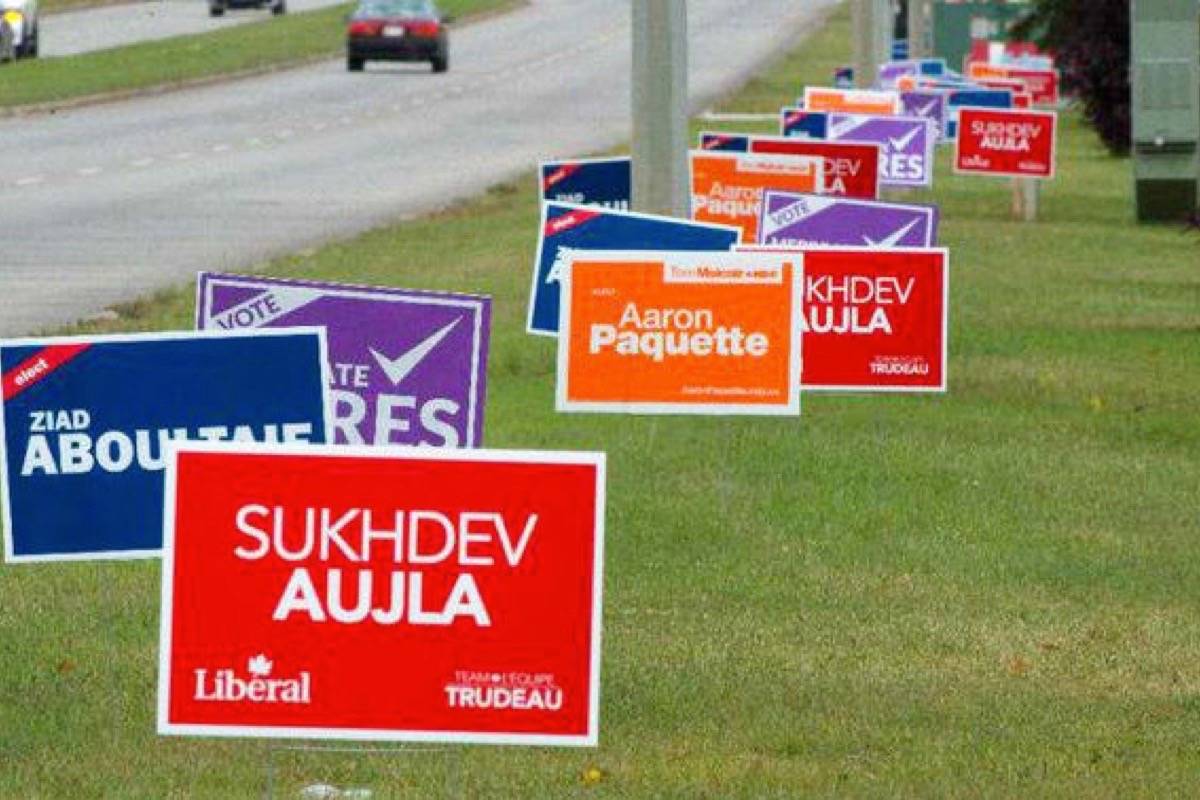 Vernon council has opted to relax the political sign display restrictions on public property for the 2018 municipal election. Photo credit: Vernon Morningstar files