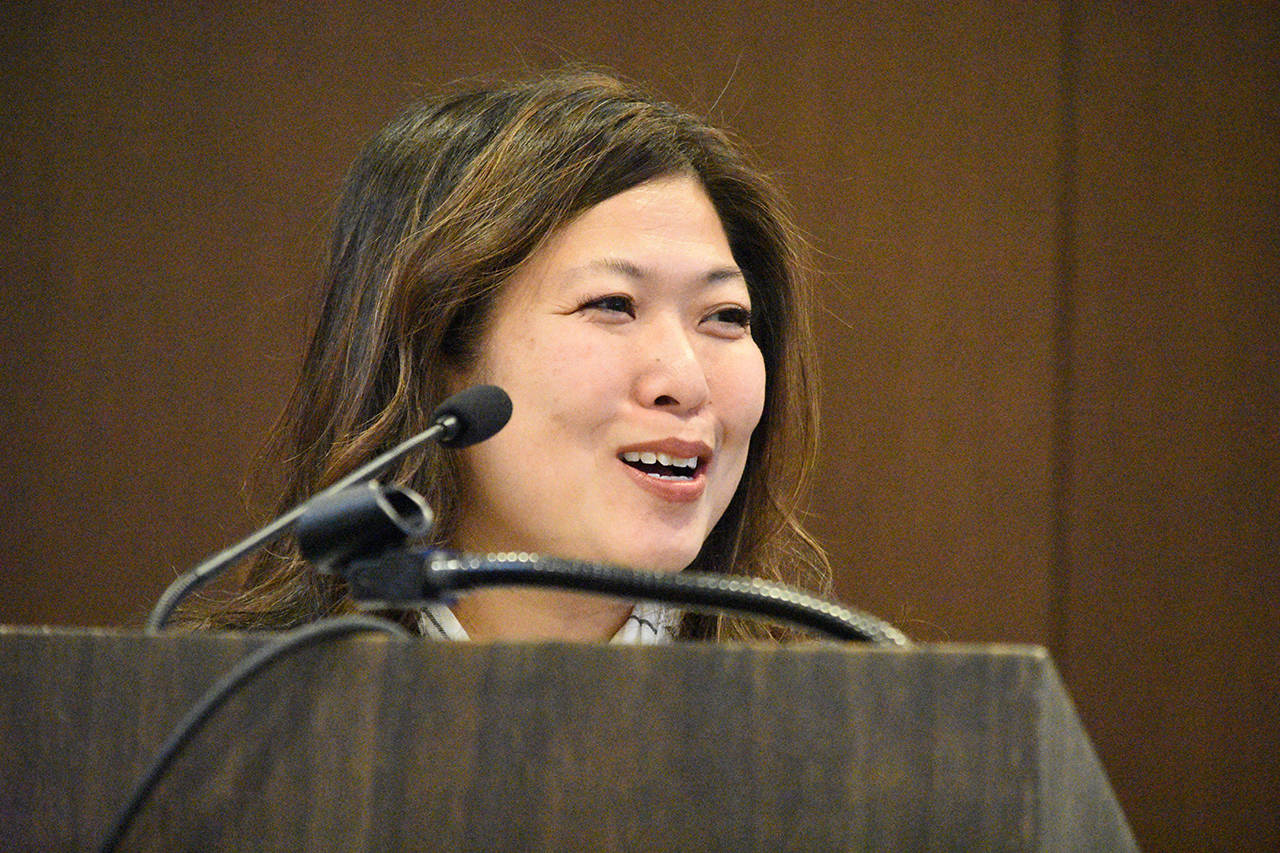 Minister of Small Business and Export Promotion Mary Ng announcing the federal government’s new Women Entrepreneurship Fund in Delta on Friday, Oct. 19. (Grace Kennedy photo)