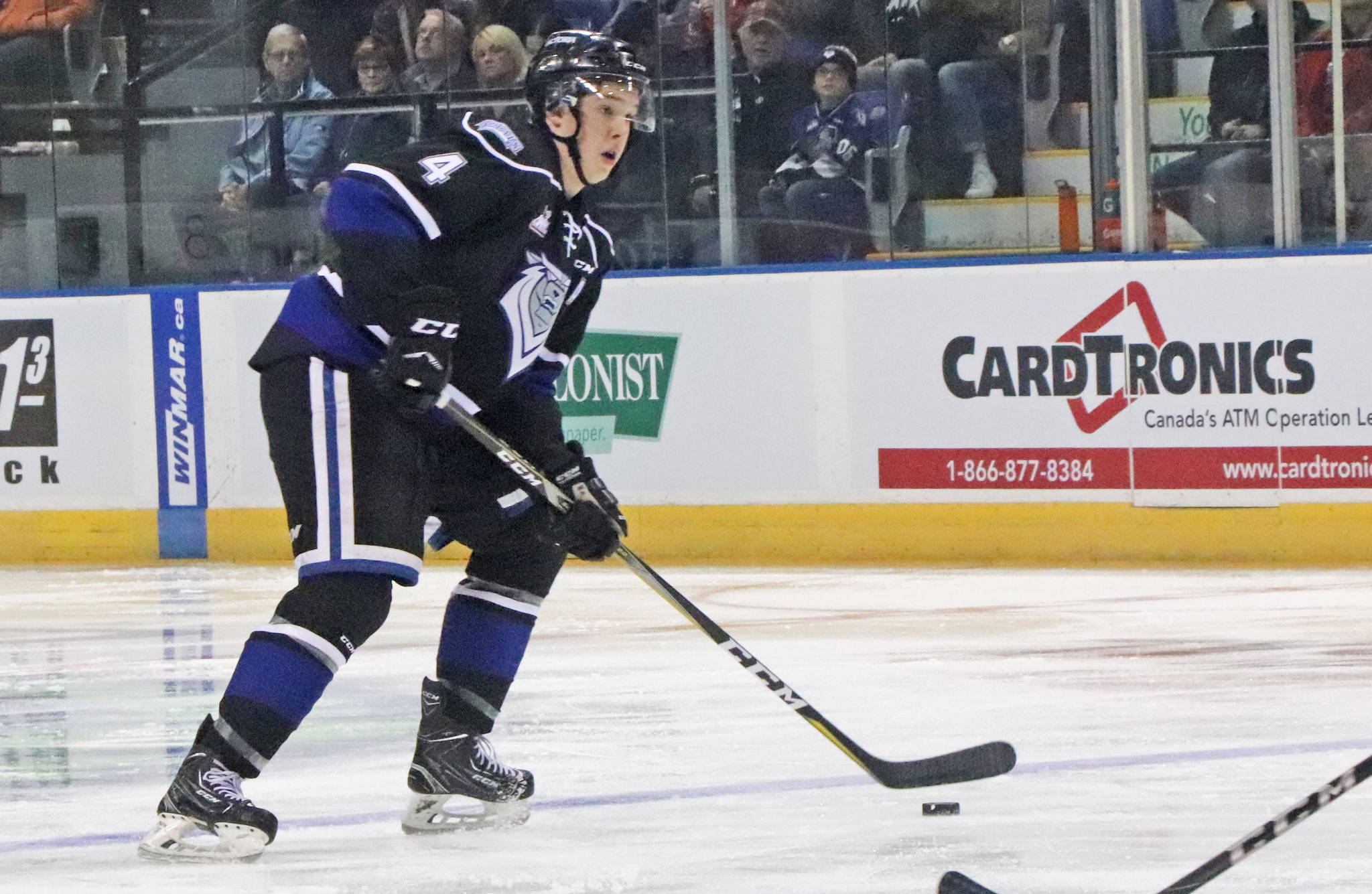 Victoria Royals’ defenceman Ralph Jarratt mans the blueline. The Royals will be playing against the Wheat Kings on Oct 27 at 7:05 p.m. Don Descoteau/Black Press
