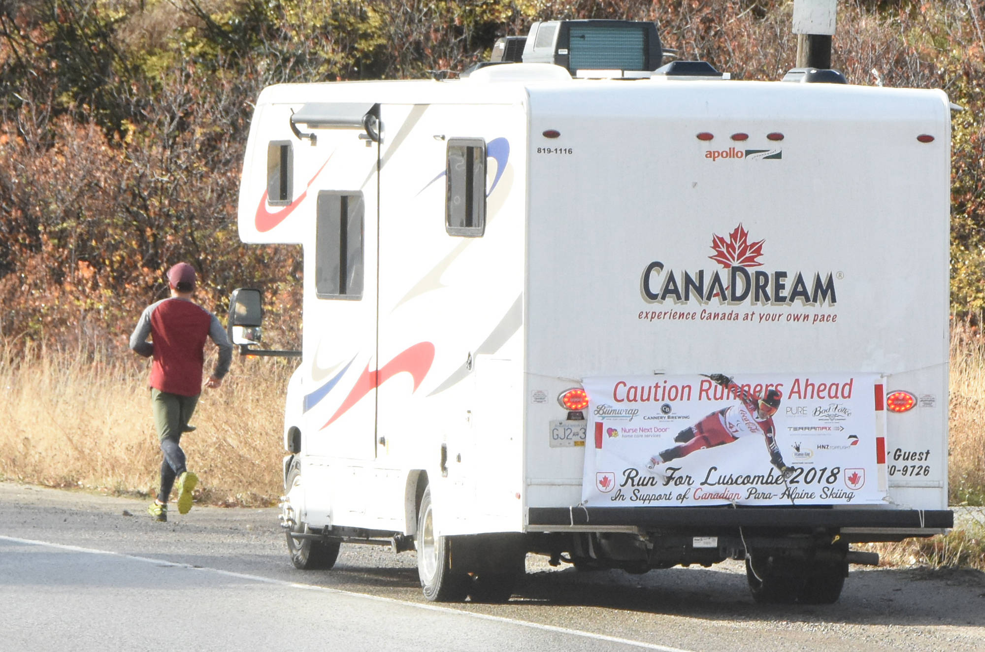 Tyler Luscombe and crew on the road to Victoria.                                Mark Brett/Western News