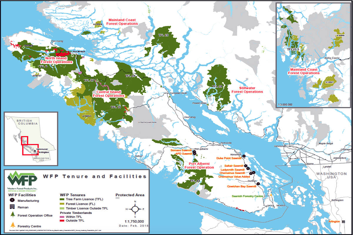 (Western Forest Products)                                Forest company to reopen their Englewood operations, near Woss, in mid-March following winter closure.