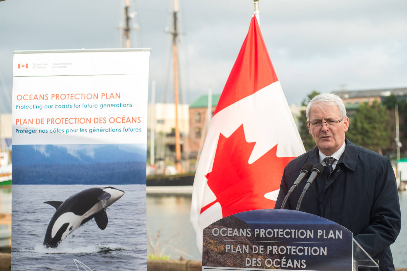 Minister of Transport Marc Garneau announced funding recipients Friday for a pilot project to develop, test and evaluate a new maritime awareness information system in Canada. (Keri Coles/News staff)