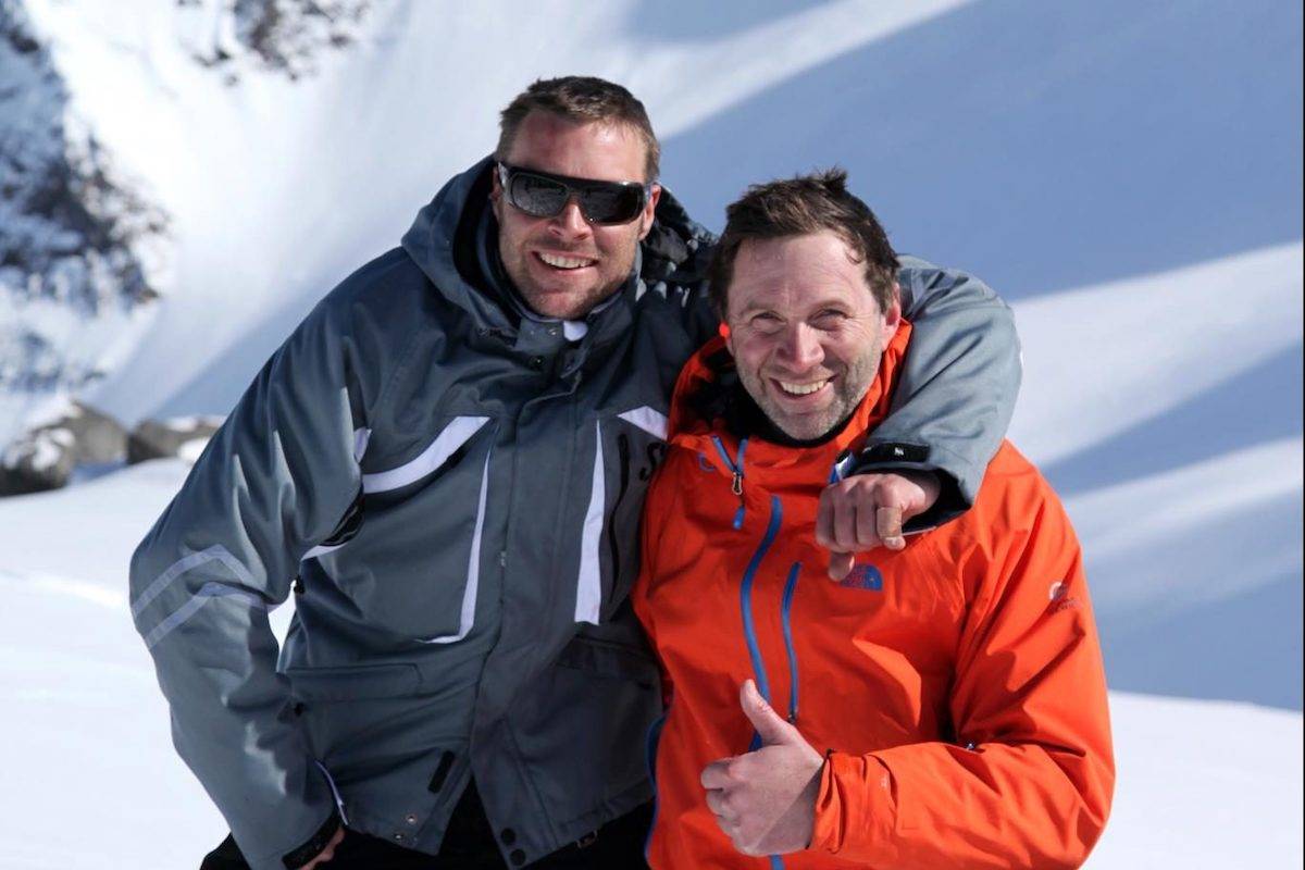 Sleddermag.com posted this photo and wrote “Rene (right) had an unmatched passion for sharing the backcountry with others, like friend Geoff Kyle.”