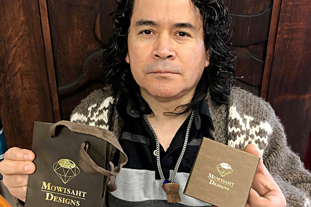 Campbell River artisan Ernie Smith uses his traditional Nuu-chah-nulth name for his jewelry company, Mowisaht Designs. Photo courtesy Ernie Smith