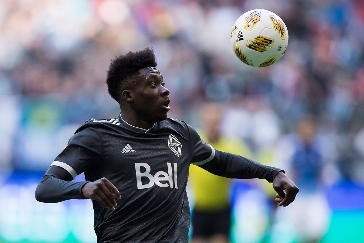 Former Vancouver Whitecap midfielder, Alphonso Davies wins Canadian Men’s Soccer Player of the Year. File/THE CANADIAN PRESS/Darryl Dyck