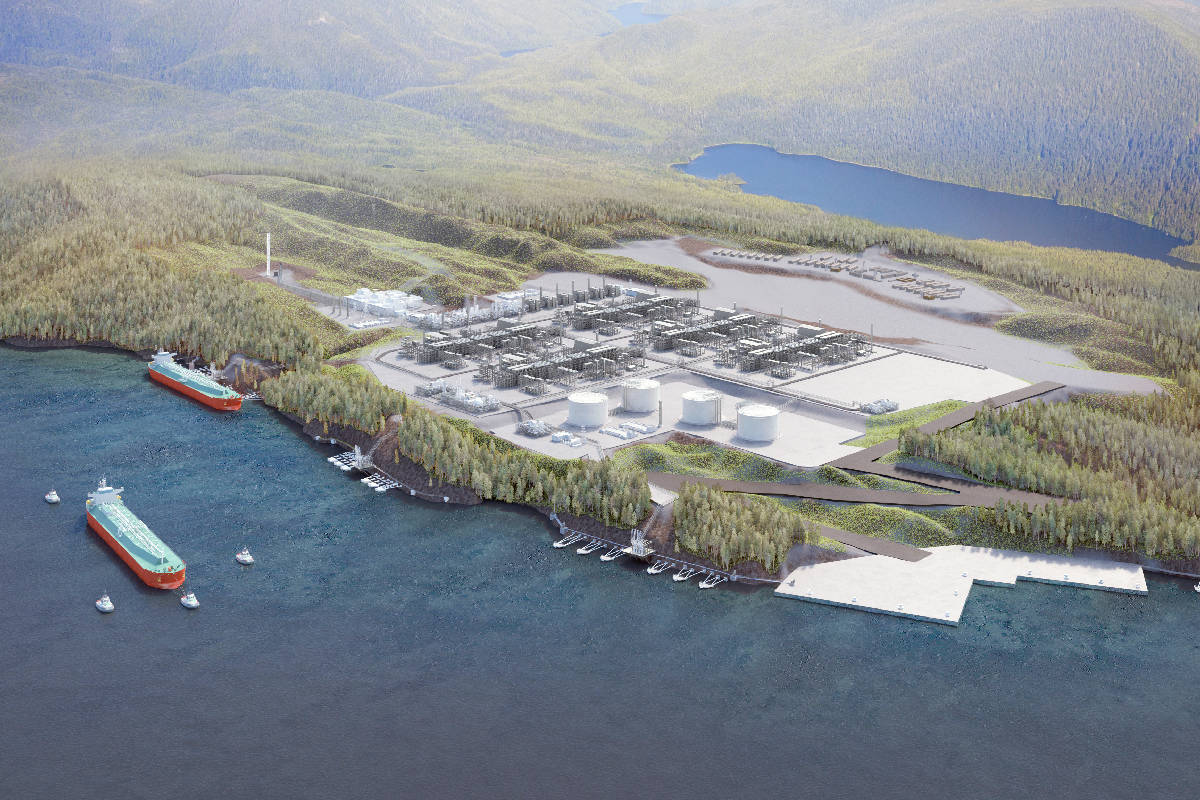 A rendering of the proposed WCC LNG project in Seal Cove, Prince Rupert. (Contributed by WCC LNG Holdings Ltd.)