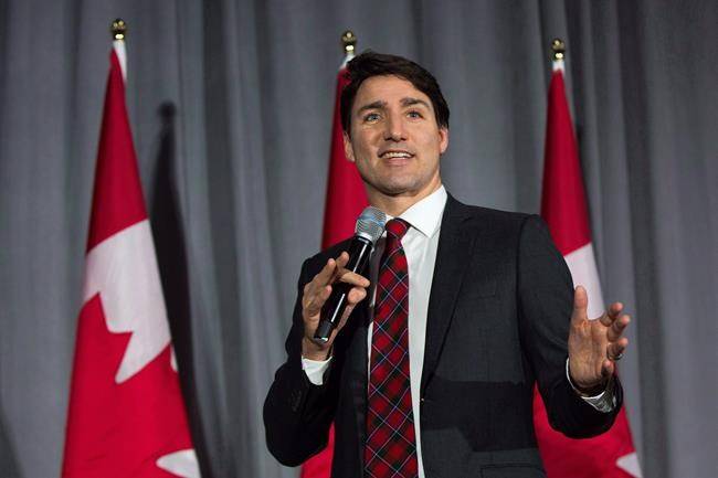 Prime Minister Justin Trudeau speaks during a Liberal fundraising event at St. Lawrence College in Kingston, Ontario, on Wednesday Dec.19, 2018. ( THE CANADIAN PRESS/Lars Hagberg)