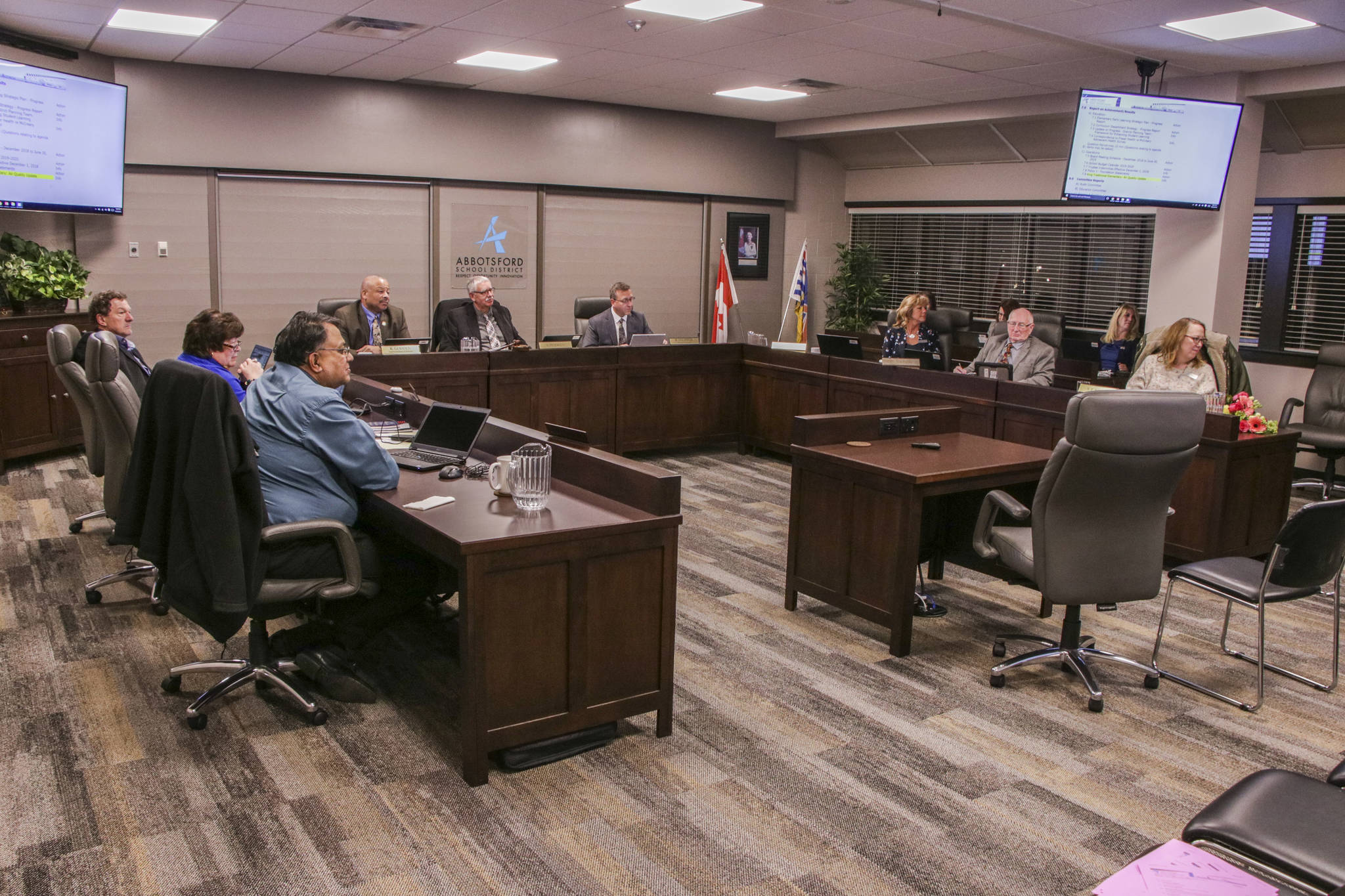 The Abbotsford School District board of education.                                Dustin Godfrey/Abbotsford News