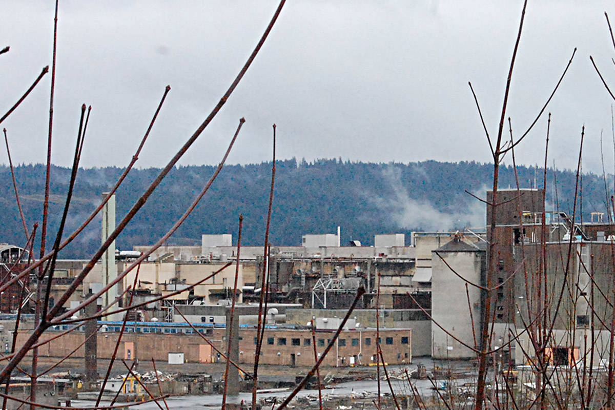 The former pulp and paper mill in Campbell River, shown in this Feb. 1 photo, was the site of an incident that exposed a worker to the risk of “serious injury or death,” according to a WorkSafeBC report. Photo by David Gordon Koch/Black Press